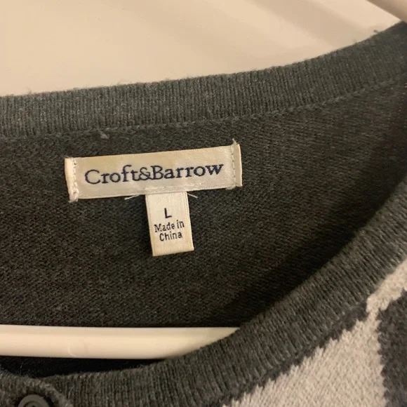 Croft & Barrow Argyle Button Down Cardigan  size Large - Picture 2 of 3